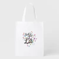 Let's Get Lit Christmas Top Casual Christmas Light Grocery Bag