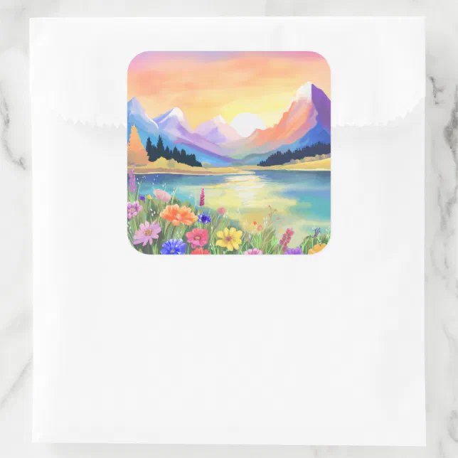 Dreams by the Mountains Lake Sanctuary Square Sticker