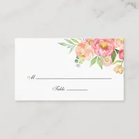 Watercolor Peonies Wedding Place Card