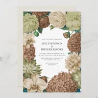 Champagne Mist, Willow Sage & Pebble Taupe Wedding Invitation