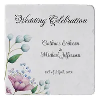 Elegant Floral Wedding Soft Botanical Romance Trivet