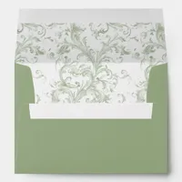Elegant Vintage Regency Wedding Sage Green Envelope