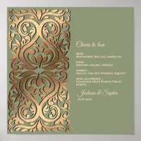 Sage Green and Gold Elegant Luxury Menu Sign