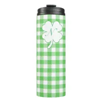 St. Patty's day Plaid monogram Thermal Tumbler