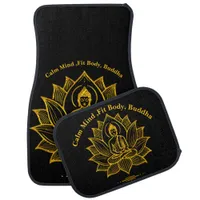 Golden Buddha Amidst Blooming Lotus Flowers Car Floor Mat