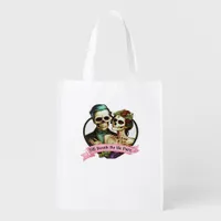 Till Death Do Us Part Valentine Skeleton Classic  Grocery Bag