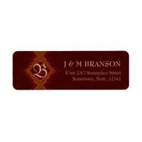 Monogram Bali Red Earth Custom Address Label