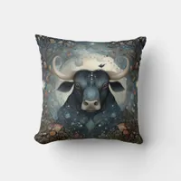 Taurus Bull Zodiac Astrology Mystical Birthday Throw Pillow