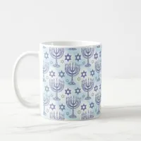 Hanukkah Menorah Star of David Doodle Art Style Coffee Mug