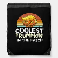 Coolest Trumpkin Patch Drawstring Bag