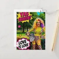 A Beautiful  Drag Queen Colorful Pop Art Postcard