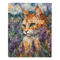 A beautiful ginger cat in a lavender field  jigsaw puzzle