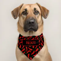 Cool Chilli Pepper Pattern Personalised Pet Bandana Collar