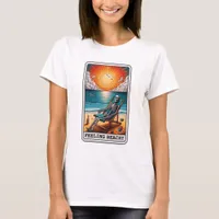 Funny Skeleton Feeling Beachy Tarot T-Shirt