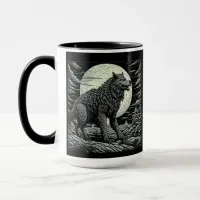 Black and white Vintage Werewolf Ai Art Mug