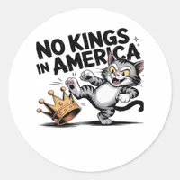 No Kings In America Classic Retro Graphic Classic Round Sticker