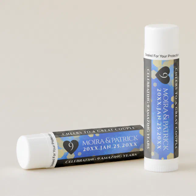 Elegant 9th Lapis Lazuli Wedding Anniversary Lip Balm