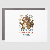 Let's Get Lit-erally Free Design - Fun Party Quote Car Magnet