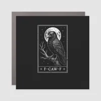 F-Caw-F Crow Card Funny Halloween Vintage Back Car Magnet