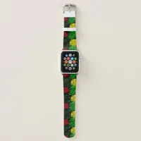 Rasta Flag Colors Tropical Palm Leaves Apple Watch Band