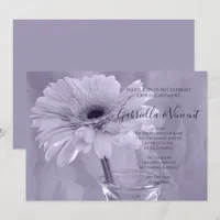 Pale Purple Tinted Daisy Engagement Party Invitation