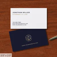 Simple Lawyer Justice Scale Business Card