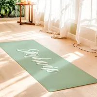 Dusty Mint Green Custom Name Simple Yoga Mat