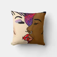 Digital Art | Romantic Kiss   Throw Pillow