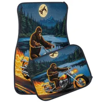 Bigfoot’s Flame-Lit Midnight Chase Car Floor Mat