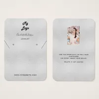 Silver earrings jewelry photo display card