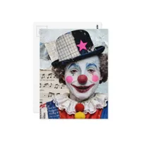 The clown mixed media postcard