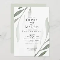 ENGAGEMENT | Modern Sage Green Foliage Invitation