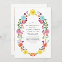 Watercolor Floral Fiesta Celebration of Life Photo Invitation
