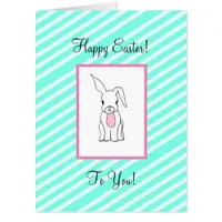 Happy Easter Jumbo Sized Bunny and Carrots Card