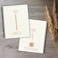 Gold Dots Minimalist Simple Qr Code Cream  Notebook