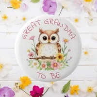 Great Grandma to be | Woodland  Baby Shower  Button