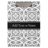 Black and White Mandala Zen  Personalized Clipboard