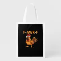 F-Awk-F Chicken F-Caw-F Rooster Funny Humor Meme Grocery Bag