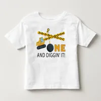 One and Diggin’ It Construction Birthday  Toddler T-shirt