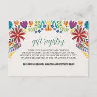 Mexican Nuestra Boda Flowers Botanical Wedding Enclosure Card