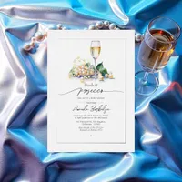 Elegant Pearls and Prosecco Bridal Shower Foil Invitation