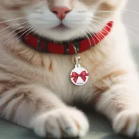 Red bow tie pet ID tag