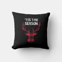 Tis The Season Funny Christmas Buck Deer Men Throw Pillow