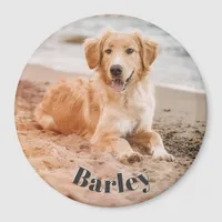 Simple Minimal Pet Dog Photo Name Modern Cute Magnet