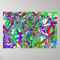 Abstract Chaos Colorful Art Poster