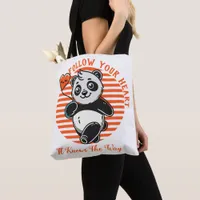 Follow Your Heart Panda Cute Inspirational Tote Bag