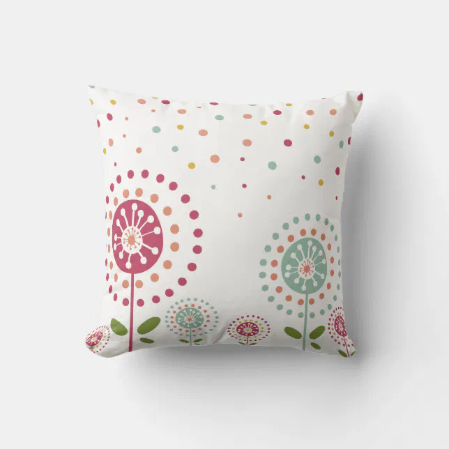 Flowr Dots Throw Pillow