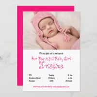 Welcome Baby Girl Shower Photo party invitation