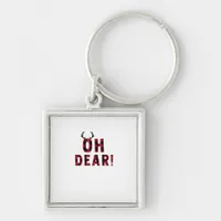Funny Attitude Oh Dear Plaid Deer Creative Design  Keychain
