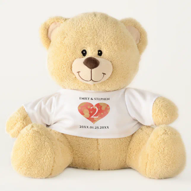 Elegant 2nd Garnet Wedding Anniversary Celebration Teddy Bear